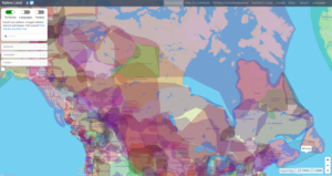 A map of North America showing the territories of Indigenous peoples