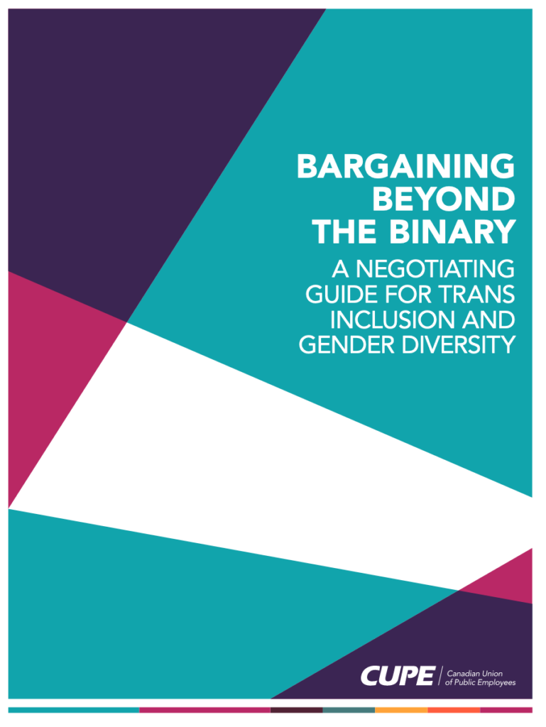 Cover image of guide to bargain for trans inclusion and gender diversity